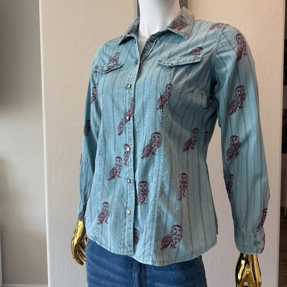 Barn Fly Own Themed Snap Button Shirt - Large - Picture 1 of 11